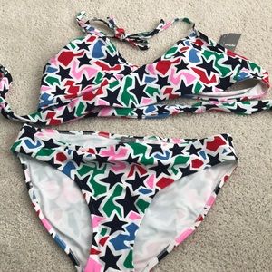 Aerie cross front bikini top and bikini bottom